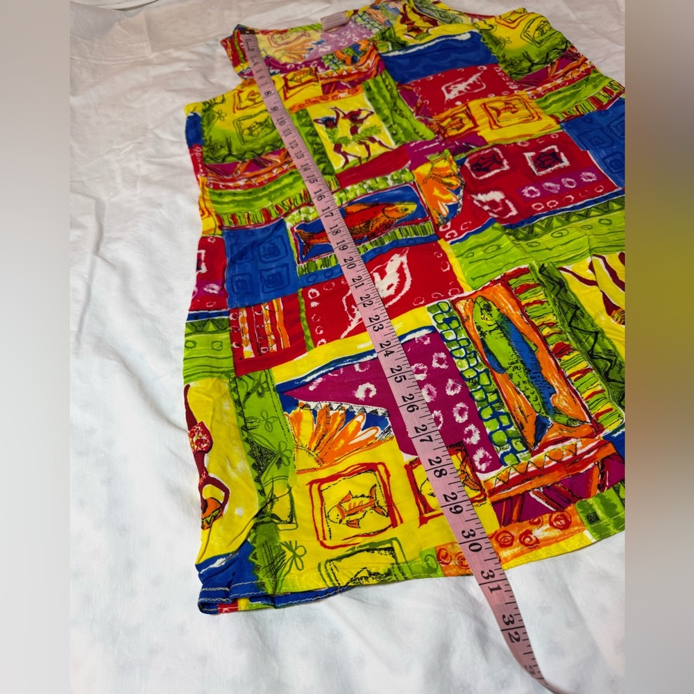Colorful Patchwork Patterned Sun Dress Small - Picture 5 of 9